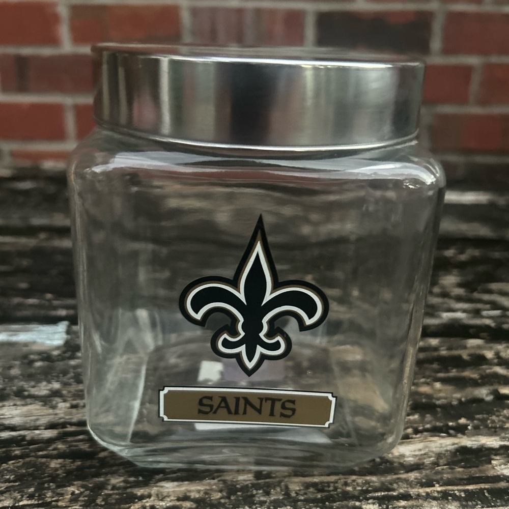 Boelter Brands NFL New Orleans Saints Large Glass Candy Jar Canister w/ Lid G5